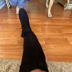 Over the knee black boots